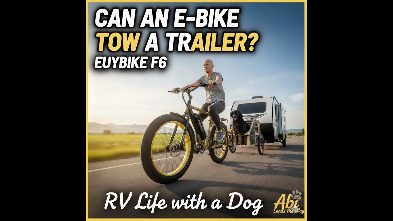 Can an E-Bike Tow a Trailer? EUYBIKE F6  | RV Life with a Dog | Abi Leads the Way