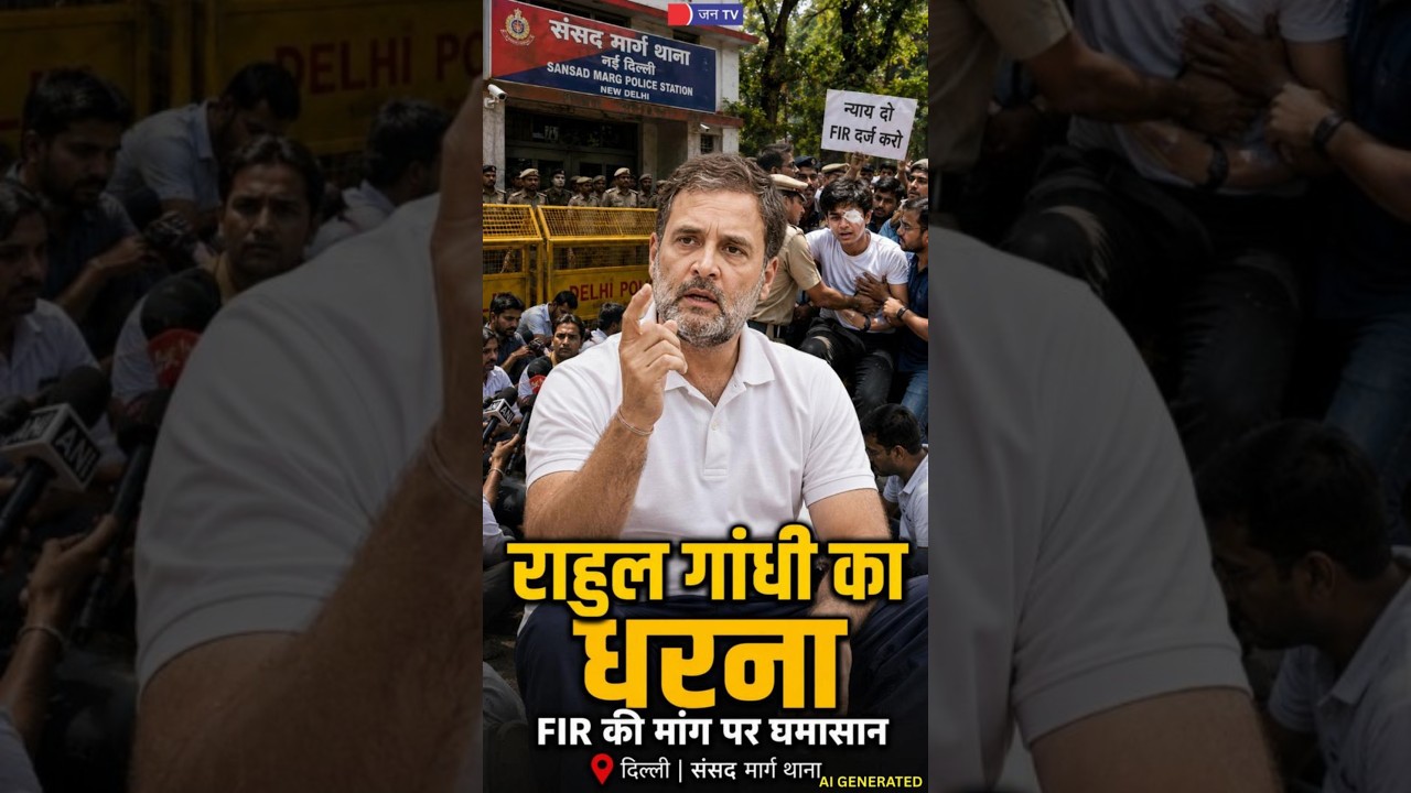 Rahul Gandhi का Parliament Marg थाने पर धरना, पैलेट से घायल युवक के लिए FIR की मांग | Breaking