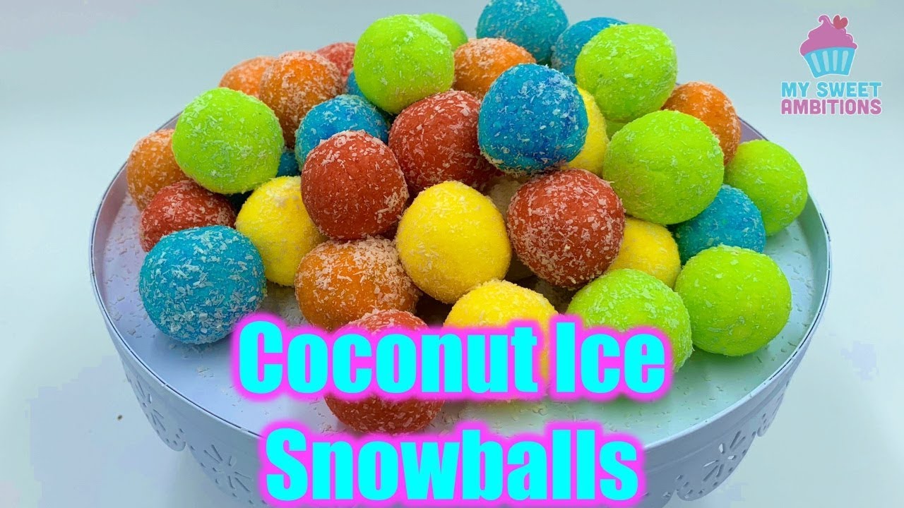 3 Ingredients Coconut Ice Snow Balls - mysweetambitions