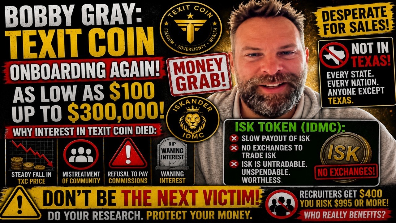 TEXIT Coin WARNING &ndash; The Scam Is Back & Bobby Gray Is Desperate For Sales (Don&rsquo;t Fall For It)