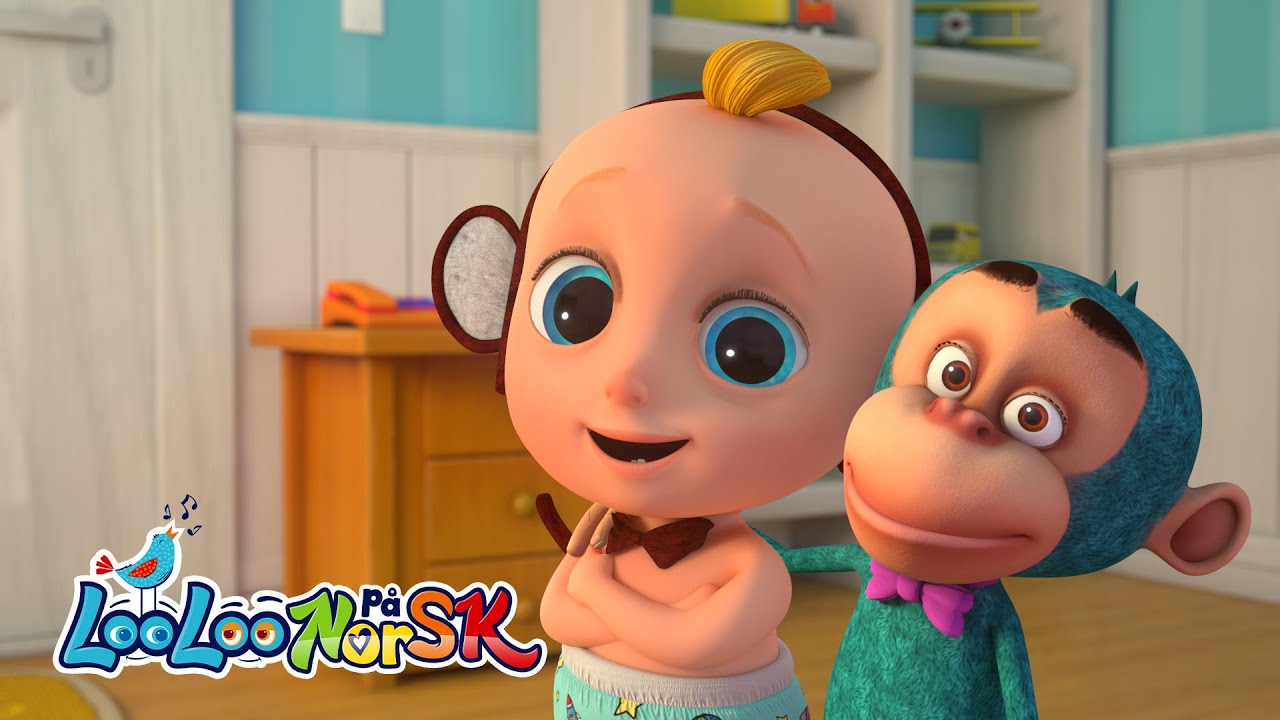 🐒🎶 Fem Små Apekatter Hopper i Sengen! 🎉 Populære Barnesanger på Norsk | LooLoo Barnesanger på Norsk