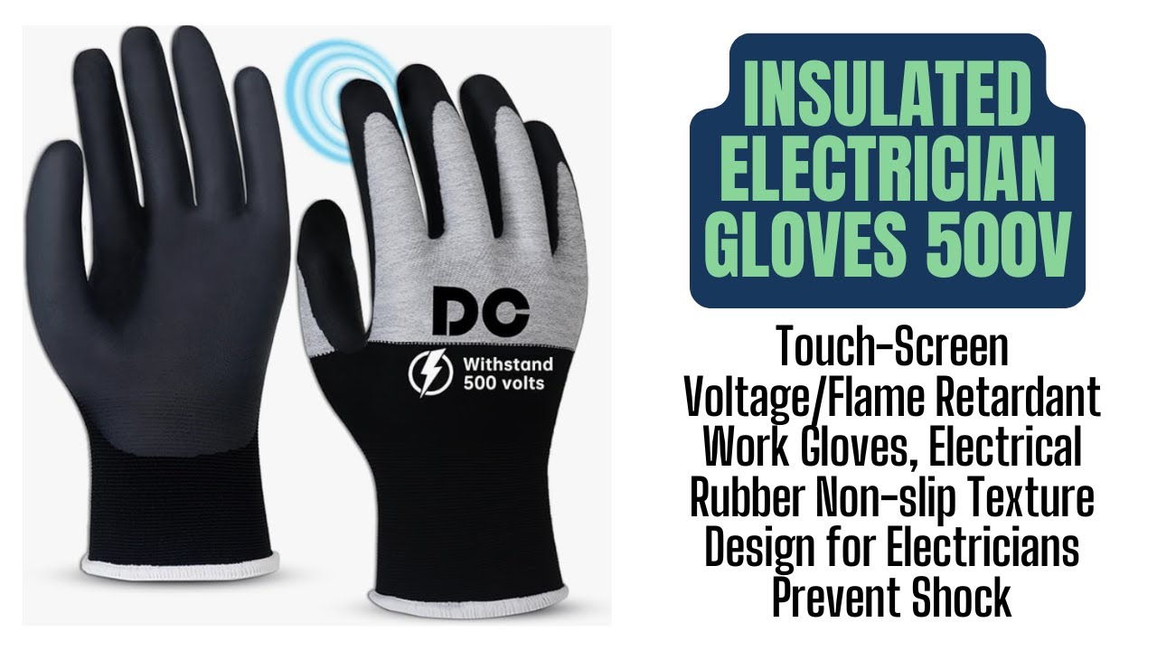 Electrician Insulated Work Gloves – Anti-Slip, Flame-Retardant, Touchscreen Safe