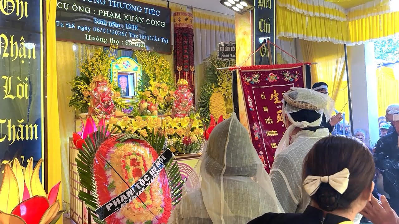 Lễ tang ông Phạm Xuân Cộng Thôn Cộng Hoà - Nam Đông Hưng-Hưng Yên ngày 6-1-2026 Hưởng thọ 88 tuổi