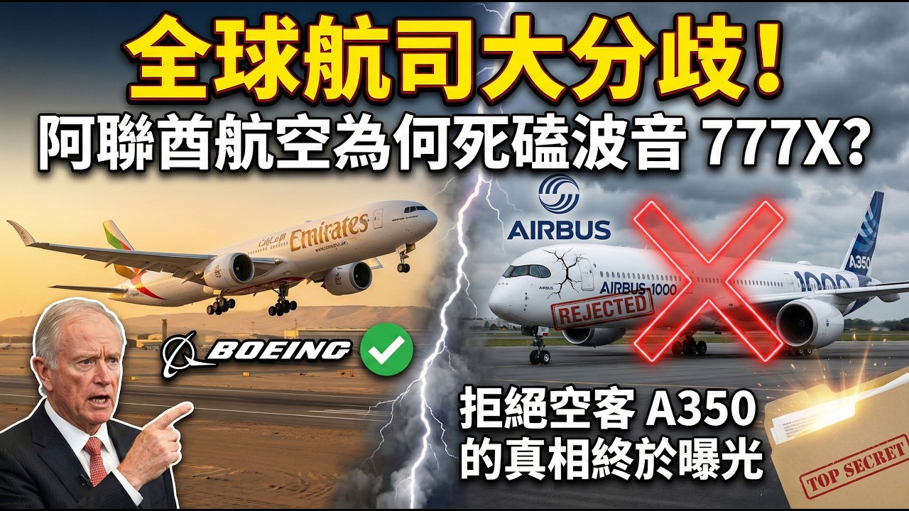 全球航司大分歧！阿聯酋航空為何死磕波音 777X？拒絕空客 A350 的真相終於曝光！