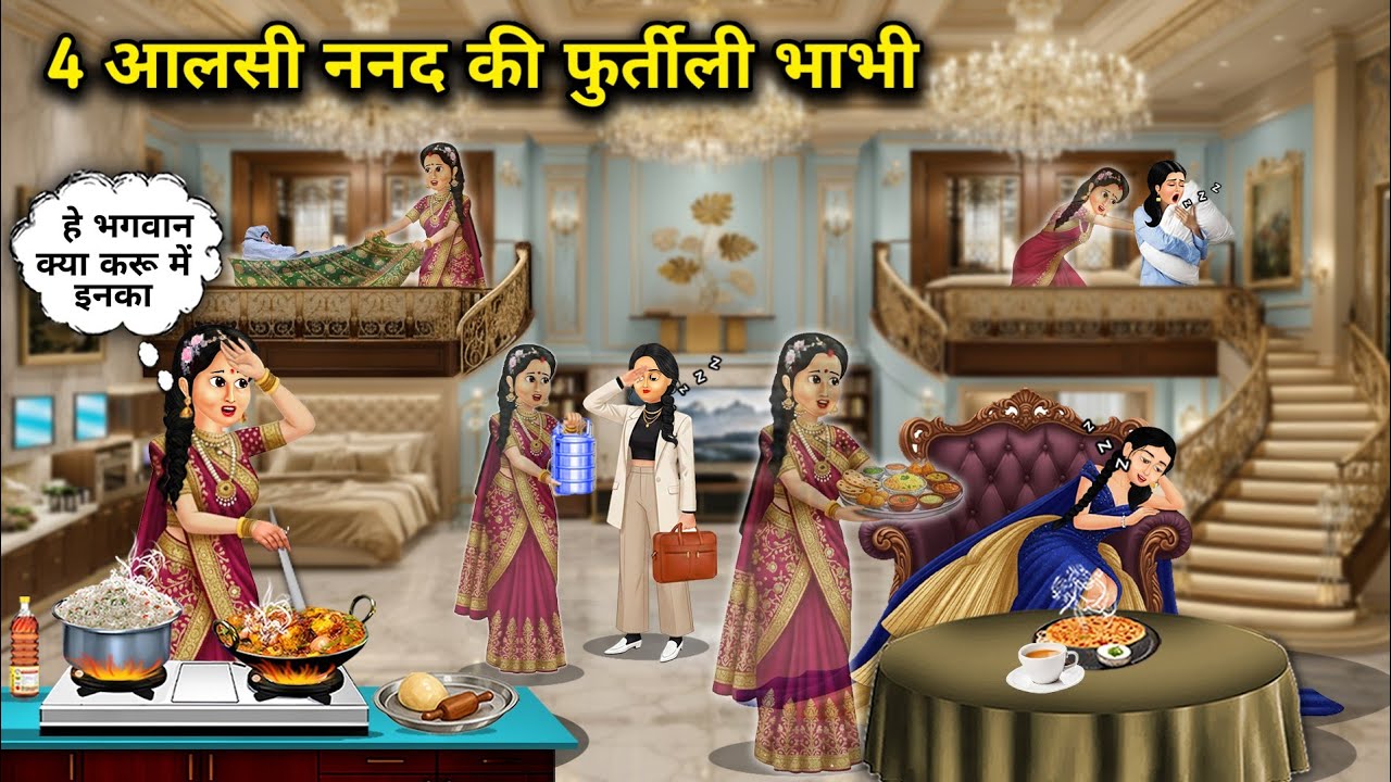 4 आलसी ननद की फुर्तीली भाभी || 4 The Lazy Sister-In-Law's Agile Sister-In-Law || Hindi Stories || 