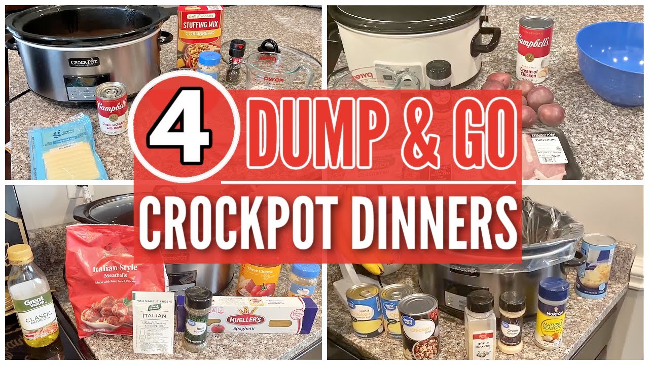 4 Super EASY Slow Cooker Dinner Ideas | The BEST Dump & Go Slow Cooker Recipes
