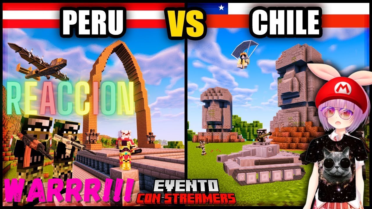 REACCION A SkeletalMax 100 Jugadores SIMULAN UNA GUERRA entre PERÚ y CHILE en Minecraft Hardcore