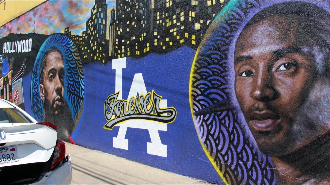 The BEST Nipsey Hussle & Kobe Bryant Mural Painting in Los Angeles, CA