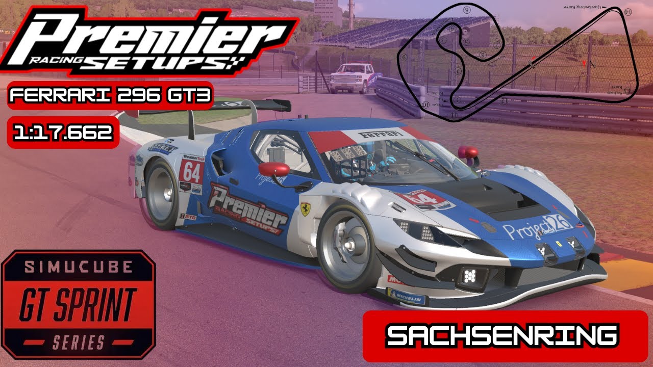 iRacing Hotlap and Track Guide | Ferrari 296 GT3 @ Sachsenring | Gt Sprint Series by Simcube | S26W4