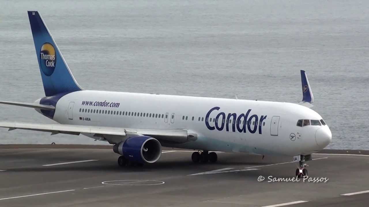B767 Condor Flugdienst Landing & Take Off at Madeira