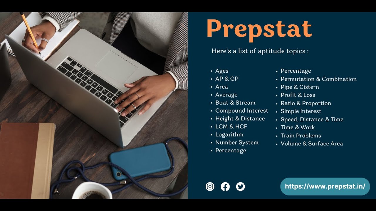 PrepStat | Placement Preparation Guide | Aptitude Topics | Comprehensive Aptitude Problems |