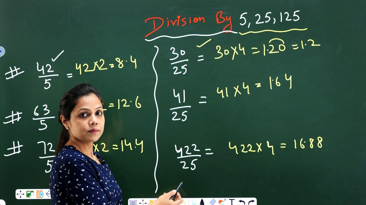 Dividing Any Number by 5, 25, 125  - Vedic Maths Tricks