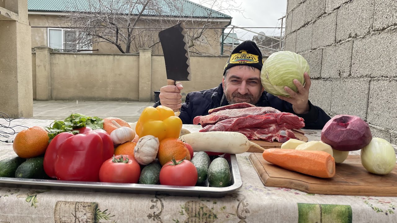 Приготовил борщ на костре в казане!!!