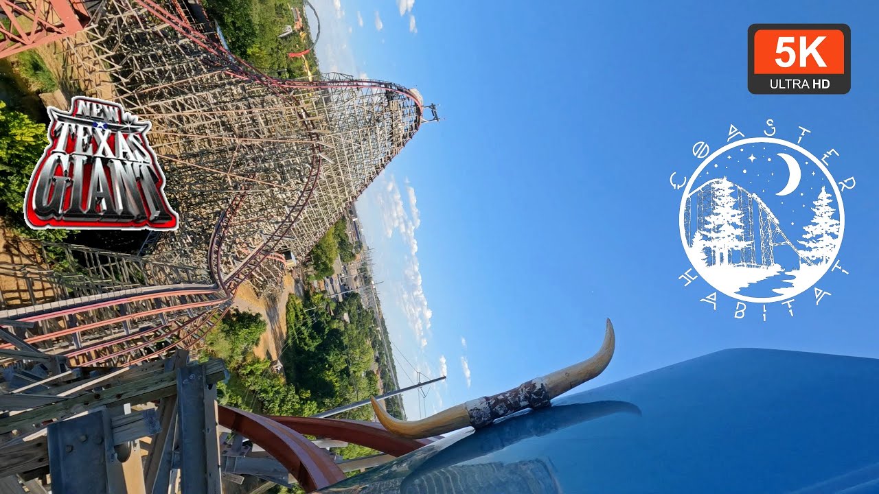 New Texas Giant Front Row POV 5K 60FPS UHD | First Ever RMC Conversion | Six Flags Over Texas