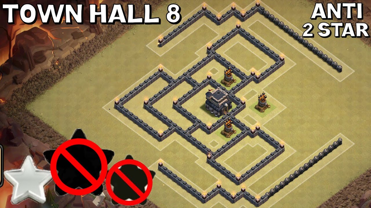TH8 War Base ANTI 2 STAR - Clash of Clans CoC