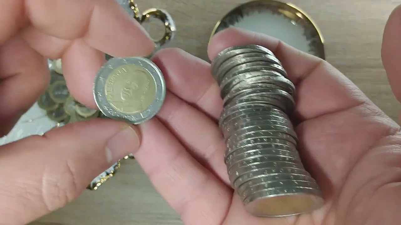 Обзор - распаковка монет 1 и 2 Евро - Euro coins