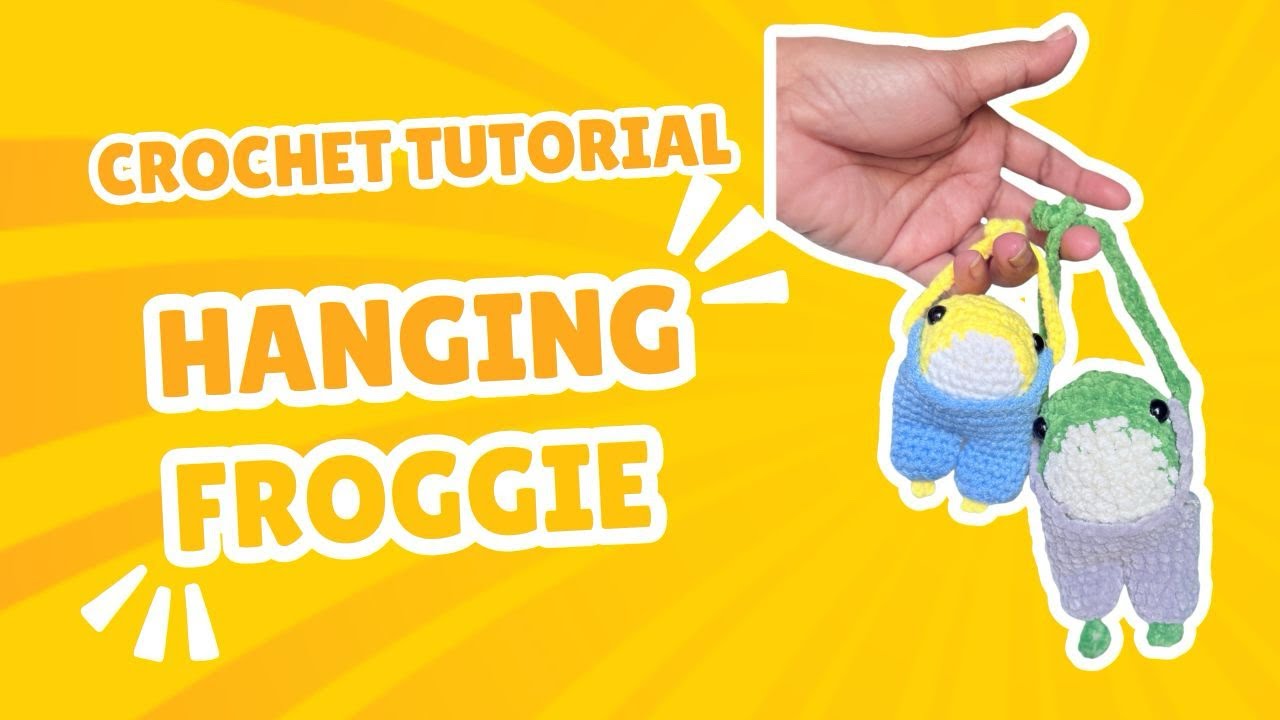 How to crochet a Hanging Froggie 🐸 | Bag Charm Tutorial