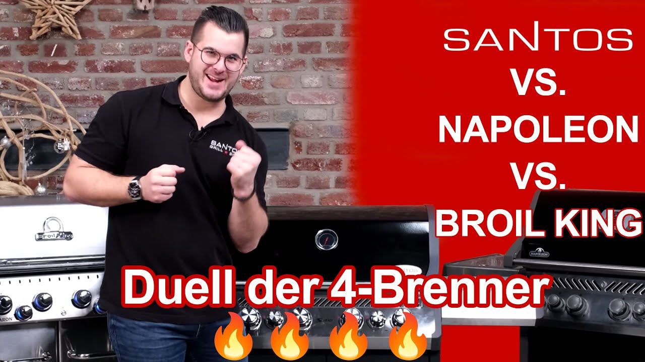 Broil King Baron S 490 vs. Napoleon Rogue 525 vs. SANTOS S-418 | Gasgrill Vergleich 2021 Gasgrills