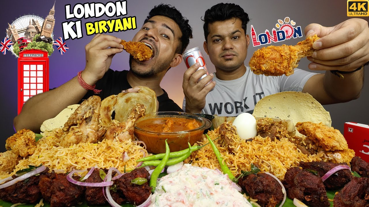 LONDON ki Mutton Dum Biryani & Chicken Dum Biryani, Chicken Dry Roast, Malabar Parotta, KFC LEGS