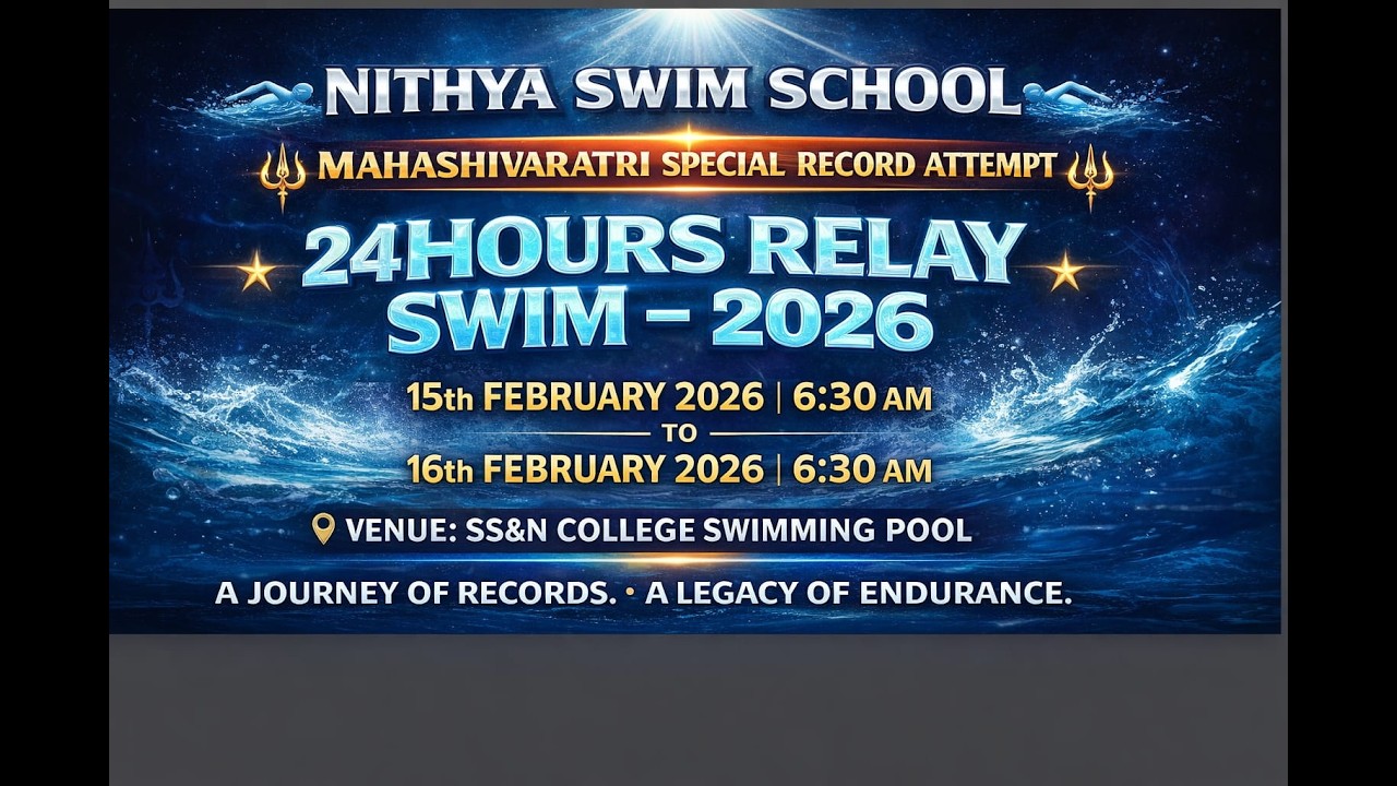 24HRS RELAY SWIM @ SS&N College Swimming Pool, Narasaraopet.