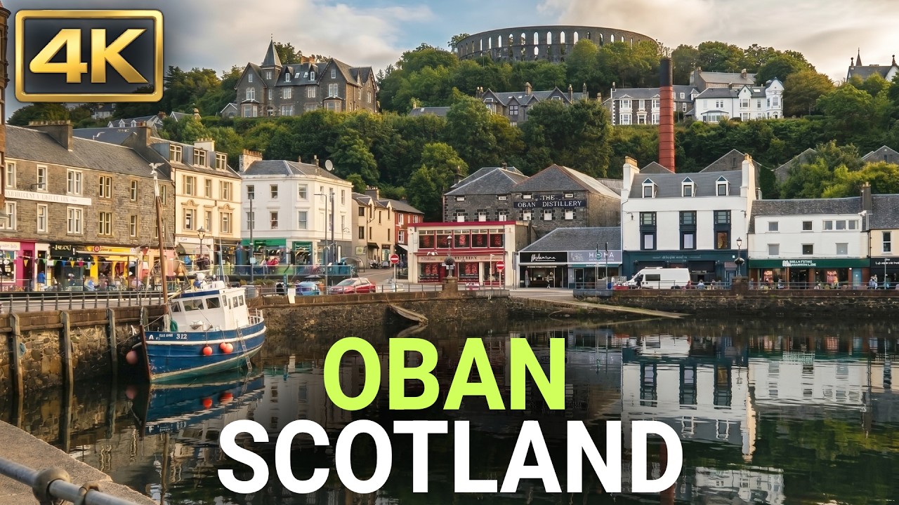 Walking Tour in Oban, Scotland - (No Talking) [4K]