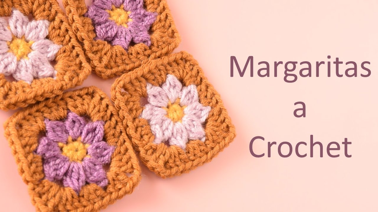 🌼TUTORIAL CUADRO MARGARITA CROCHET | Granny Square Daisy Flower DIY💮