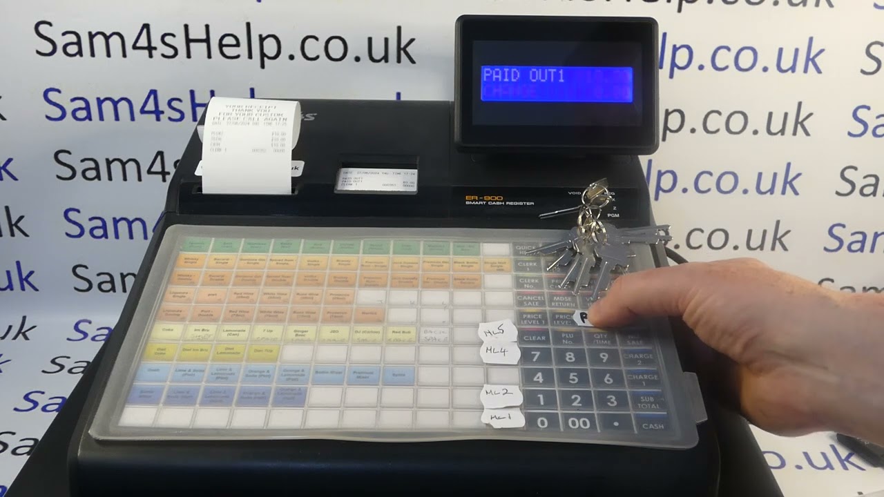 How To Make & Use Cash Paid Out (PO1) Button Sam4S ER-900 / ER-920 / ER-940 / ER-5200 Cash Registers