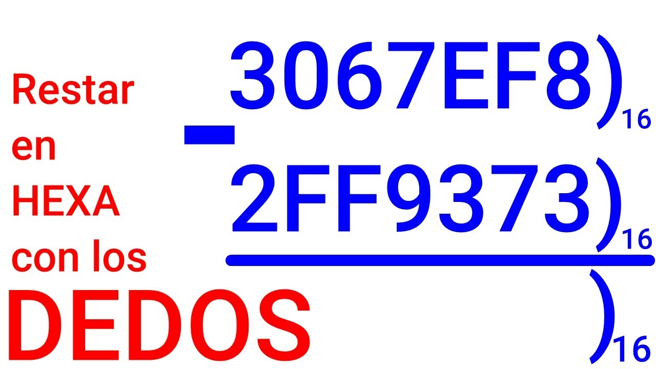resta en hexadecimal