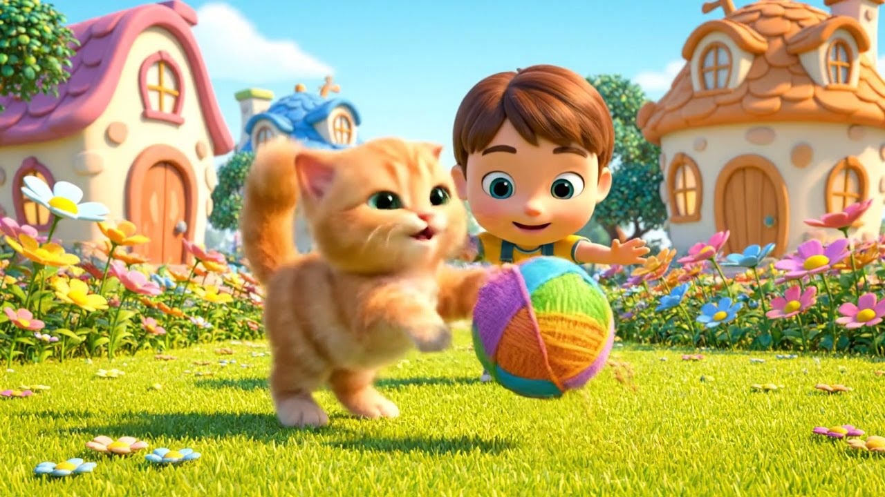 Cinco gatitos bebés tontos persiguieron la | Rimas Infantiles y Canciones para Niños