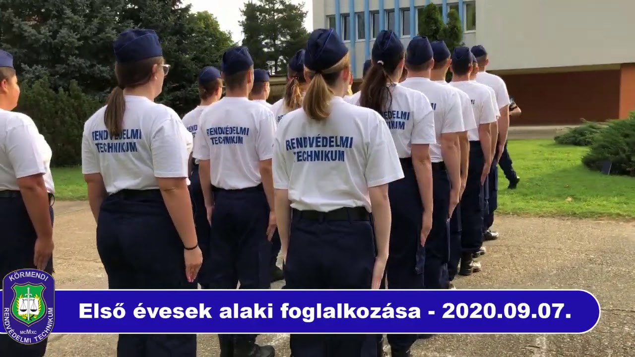 Elsőévesek alaki foglalkozása - 2020.09.07. Körmendi Rendvédelmi Technikum