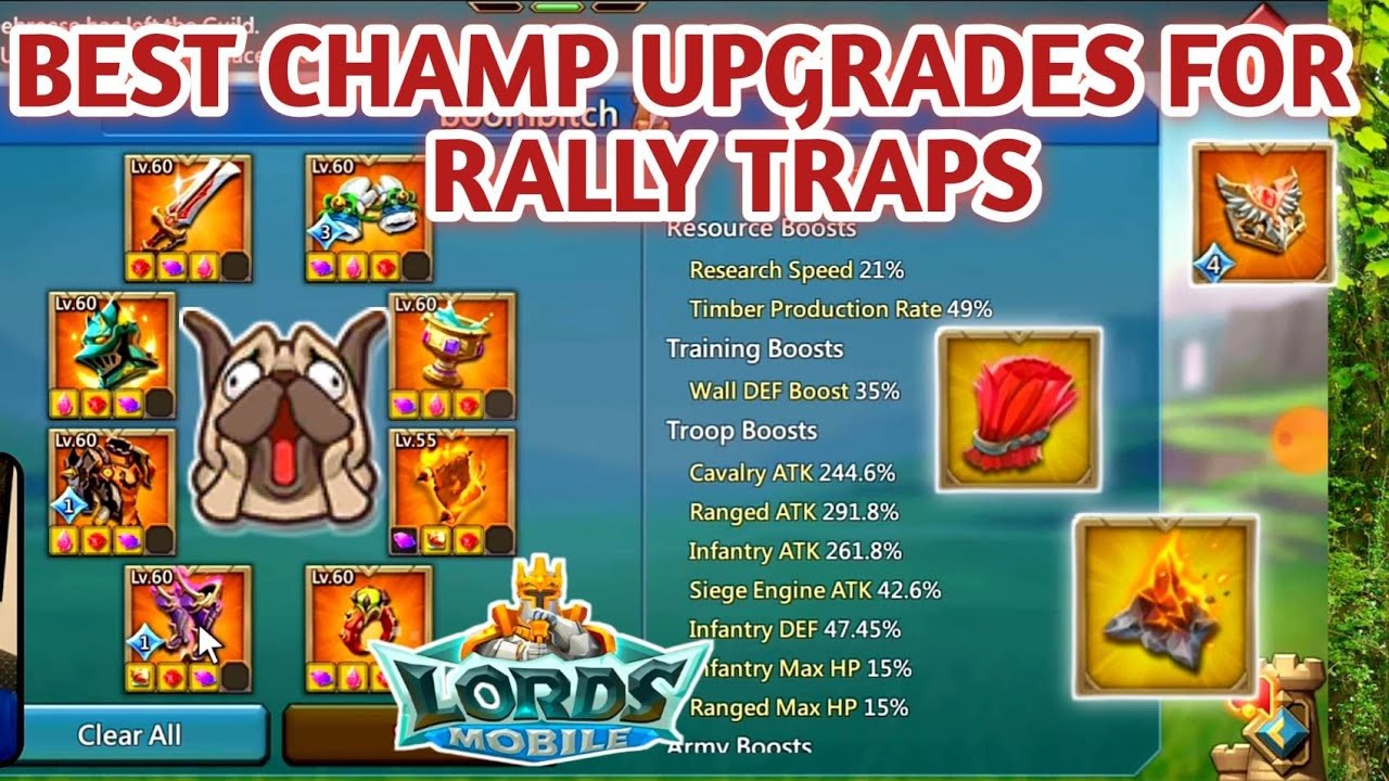 What are the best Champion Gear Upgrades For Rally Traps? Let's Break Them Down and Find Out!