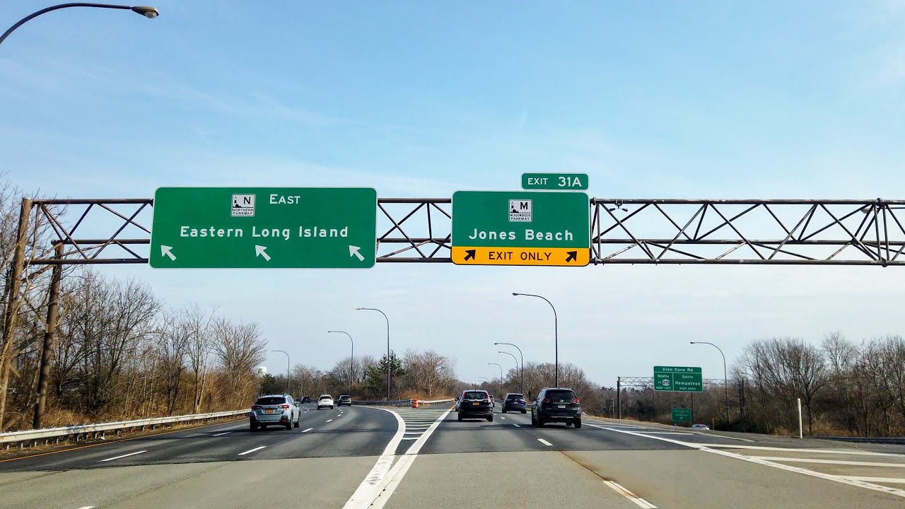 4K Highway - Meadowbrook State Parkway southbound to Jones Beach State Park, Long Island, New York