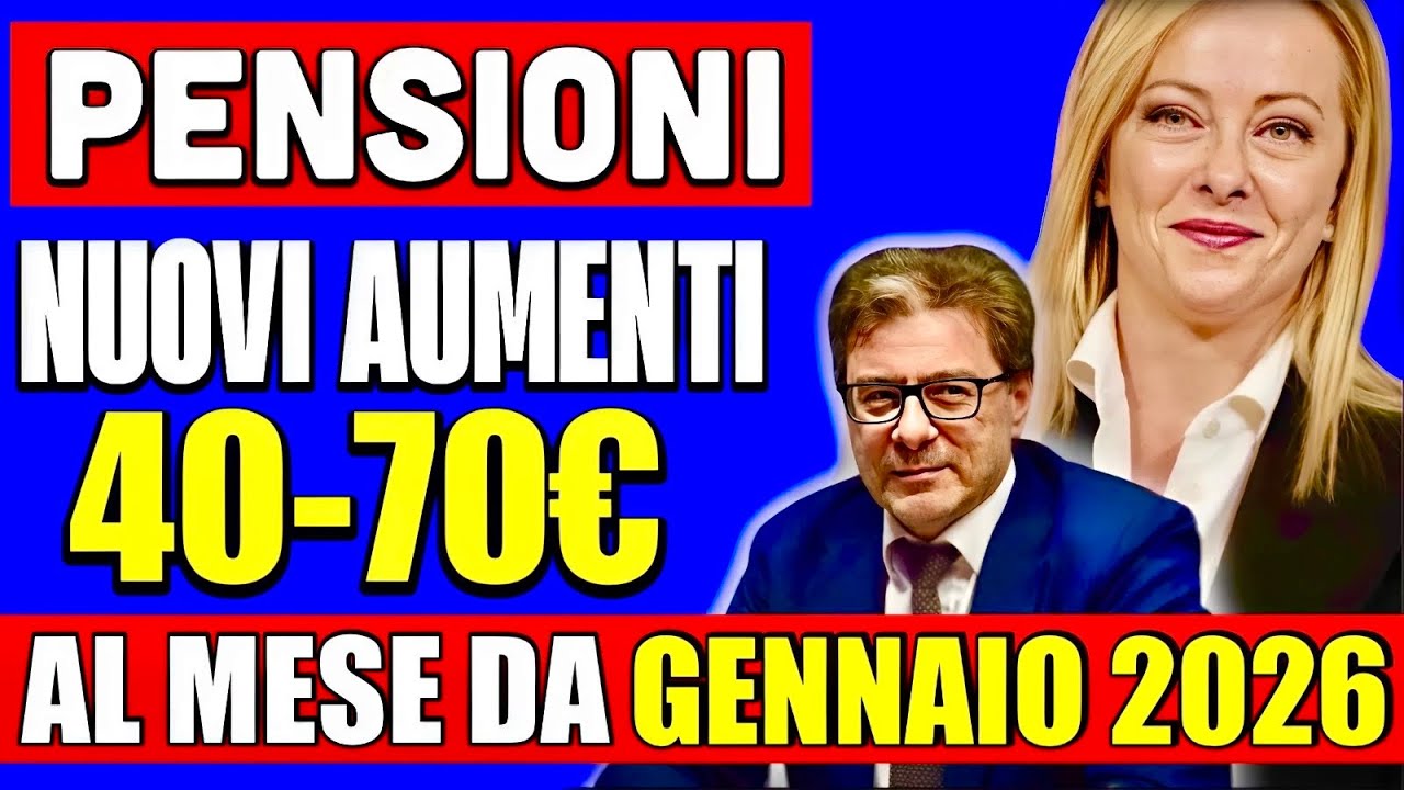PENSIONI 👉 NUOVI AUMENTI da 40 A 70€ AL MESE DA GENNAIO! ECCO LA TABELLA ESEMPI FASCIA PER FASCIA💰