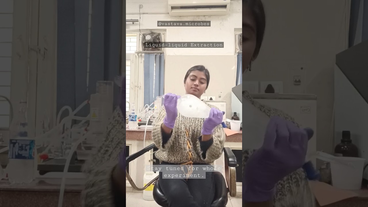 Liquid-liquid Extraction. #microbiology #solvent #shorts #viral #fyp #trending #extraction #gcms