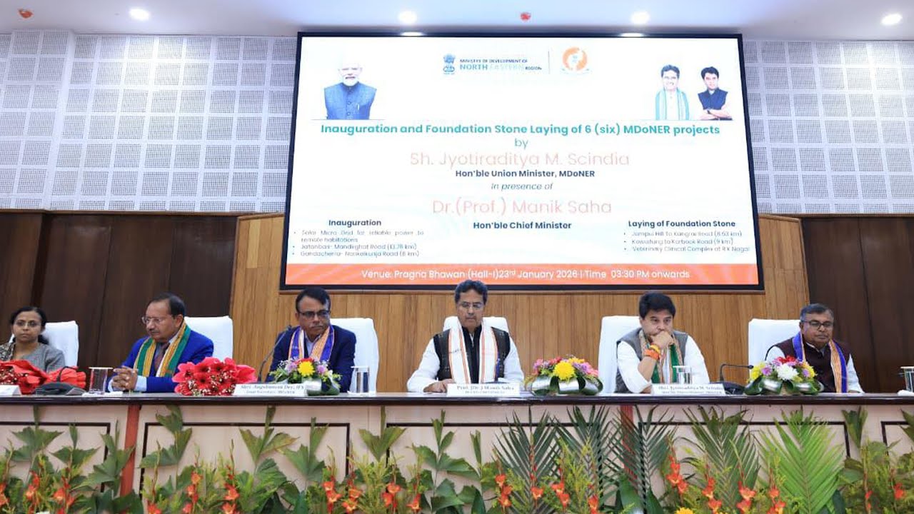Union Minister Jyotiraditya M Scindia and CM Saha Launch 6 Mega Projects Worth ₹574 Cr for Tripura