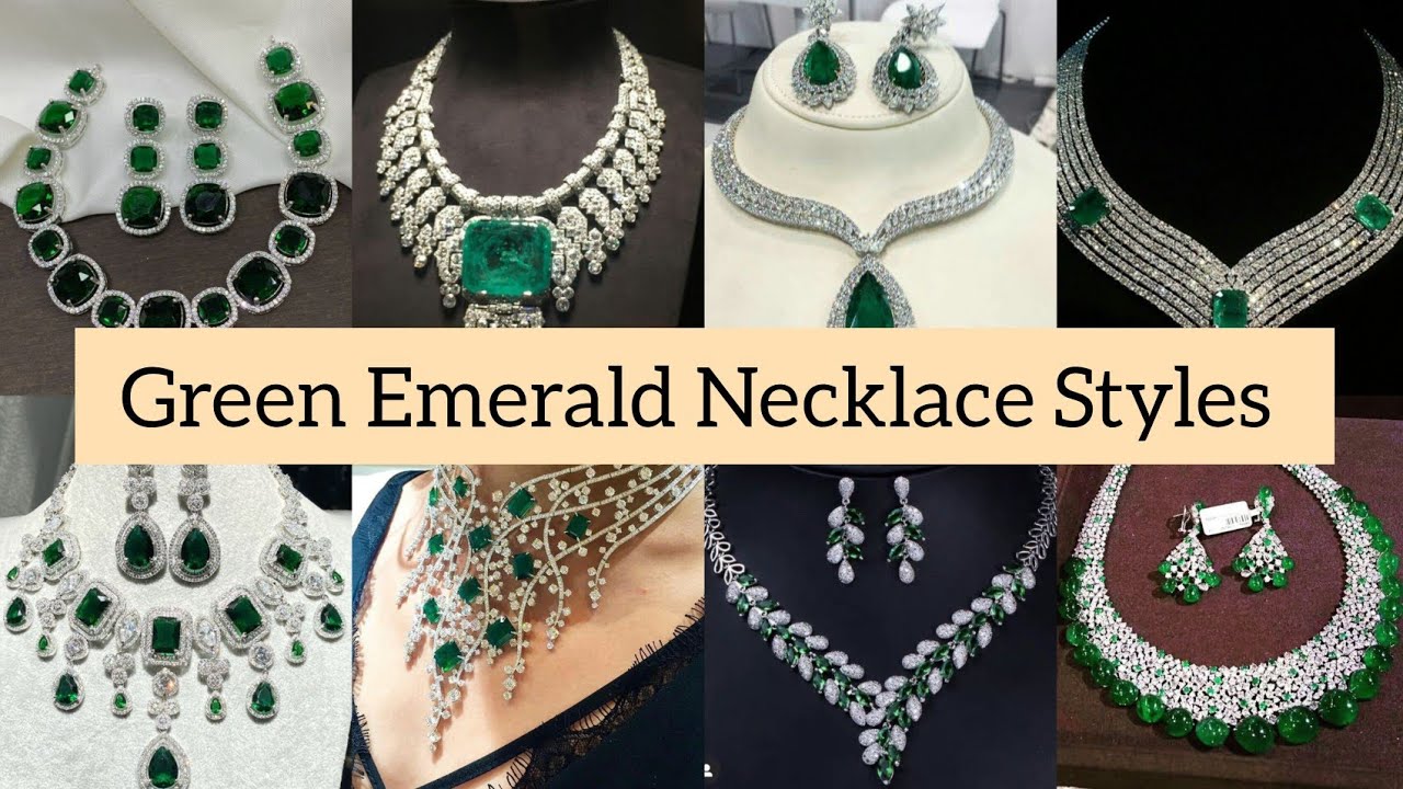 Green Emerald Stunning Necklace Designs &Styles for fashion glamour