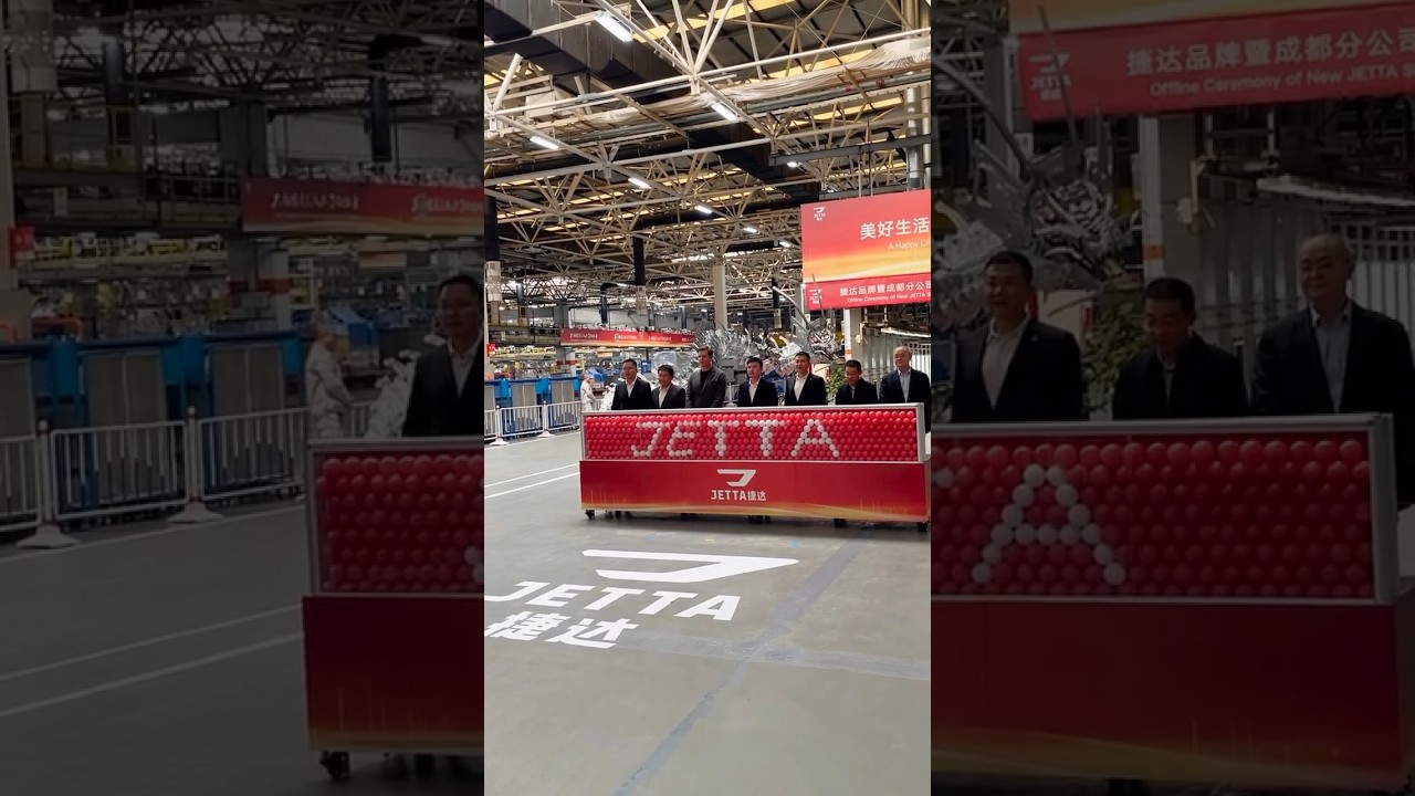The new Jetta VS5 and VS7 roll off the assembly line at Volkswagen's Chengdu plant in China
