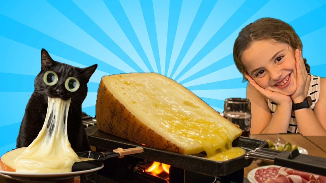 24 HORAS COMIENDO COMIDA PERO SOLO DE QUESO / Familia de gatos graciosos Luna y Estrella