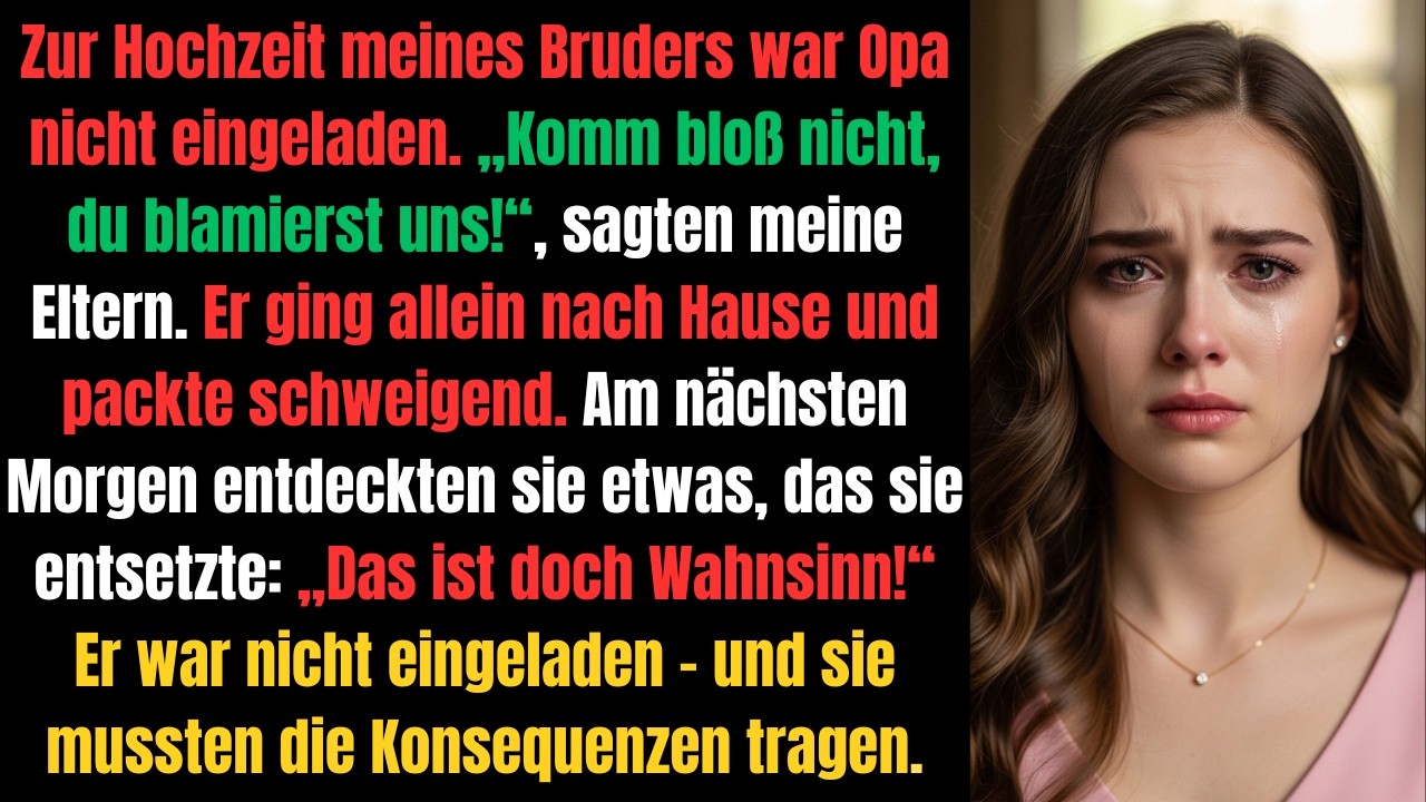 „Opa war bei der Hochzeit unerwünscht – was meine Eltern danach fanden, ließ sie SCHREIEN“