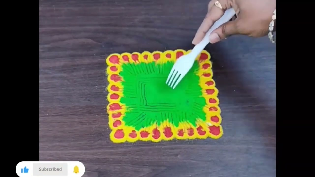 Beautiful Simple Rangoli Design for Beginners | Easy Daily Rangoli