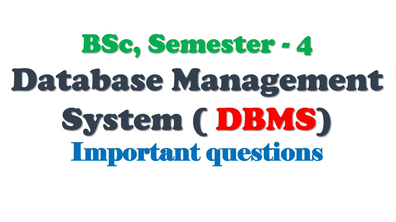 DBMS important questions  sem -4  #dbmseducare #DBMSimpquestions #DBMSsem4