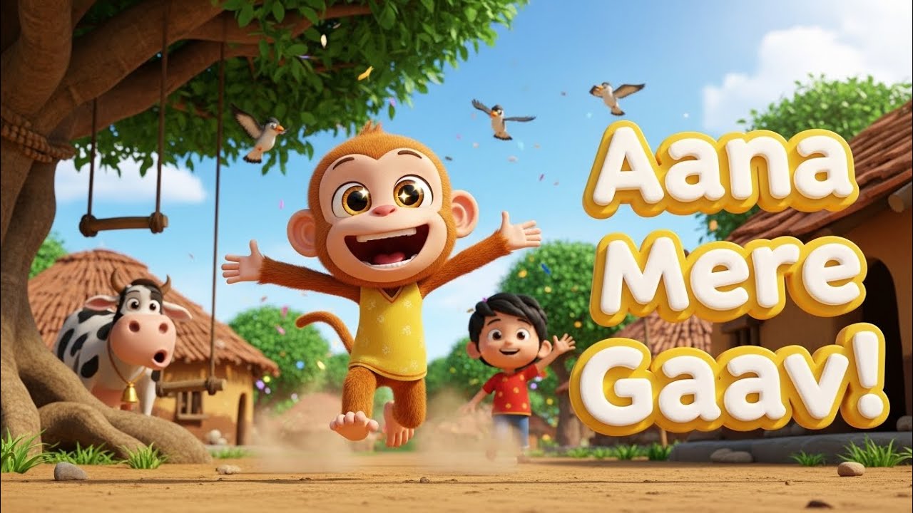 कोयल बोले कुहू कुहू 🐦| Kids Rhymes in Hindi | Aana Mere Gaon | 3D Animation