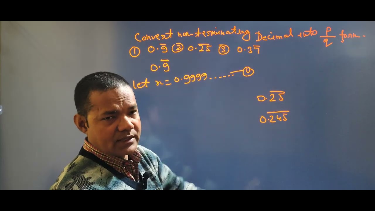 How to convert non terminating recurring decimal into rational number P/q form 