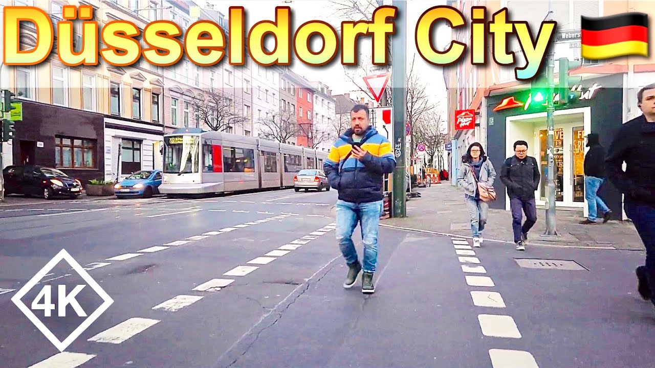 [4K] Urban Walking Tour in Germany - Dusseldorf Bilker Arcaden to Main Station - Before Pandemic