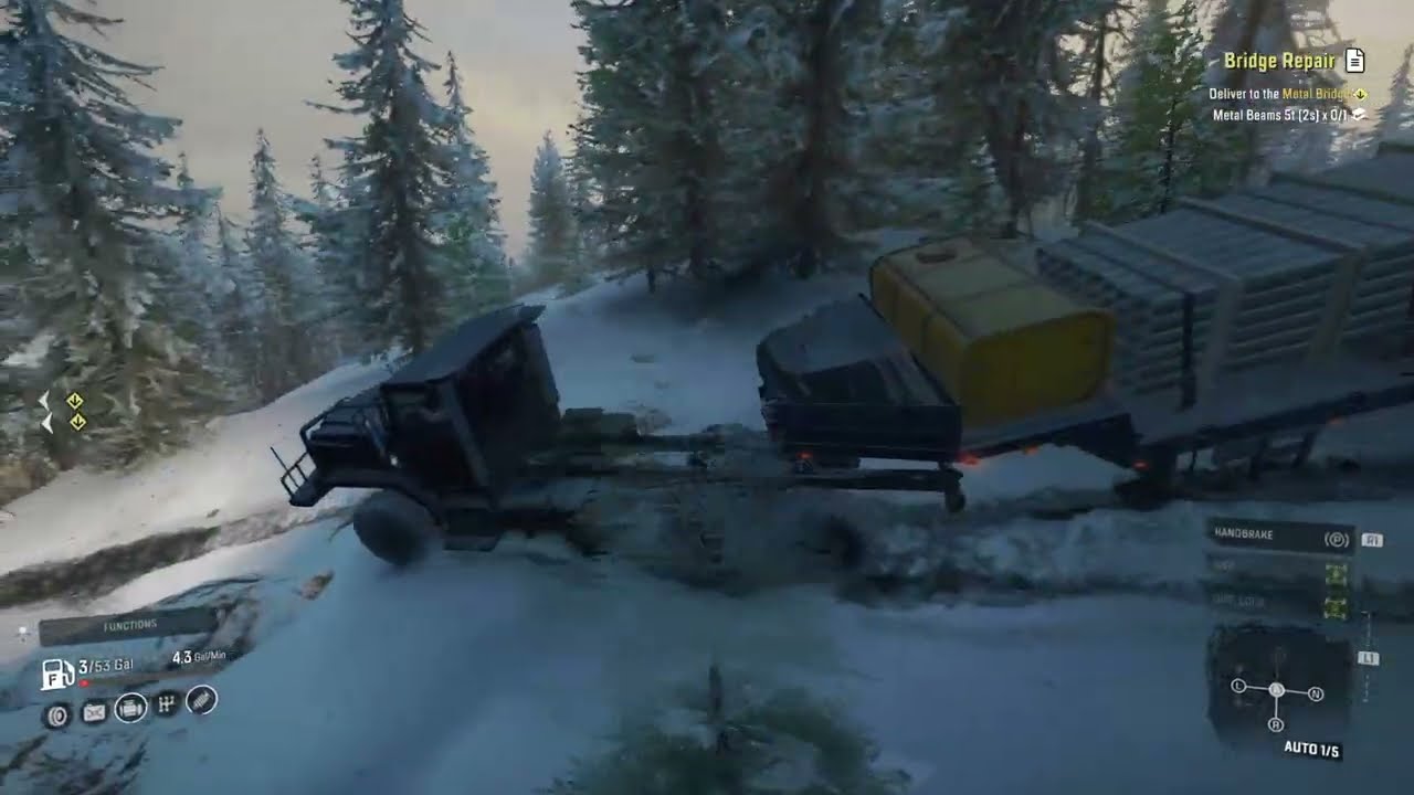 Snowrunner: North Port, Alaska - Bridge Repair - Deliver to the Metal Bridge #snowrunner