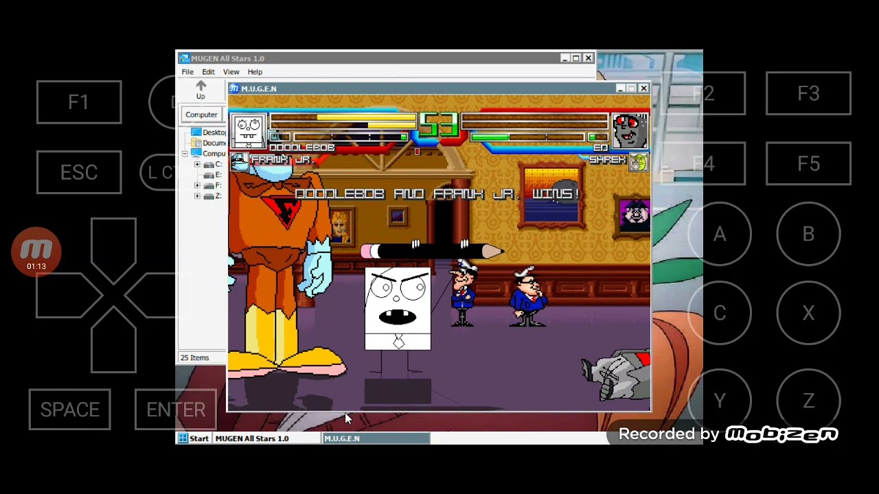 Mugen Battle #3093: Doodlebob & Frank Jr vs Ed & Shrek