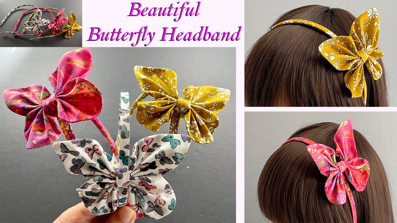 Diy Fabric Butterflies headband Making | How to Make Fabric Butterflies | Origami Butterfly Tutorial