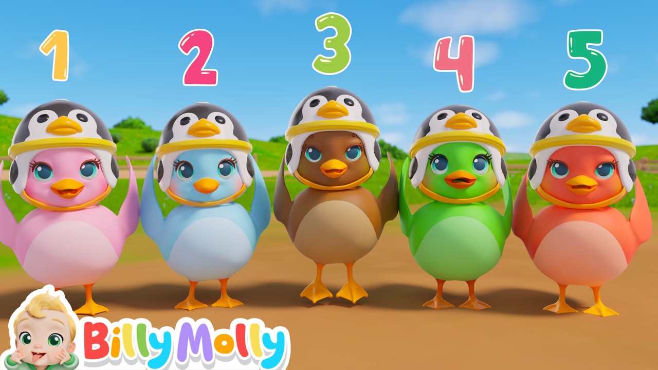 Five Little Color Ducks | Competition Video | Billy Molly - Learning Songs - Nursery Rhymes