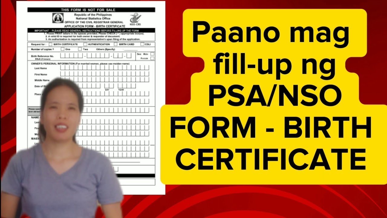 Paano mag fill-up ng PSA FORM BIRTH CERTIFICATE?