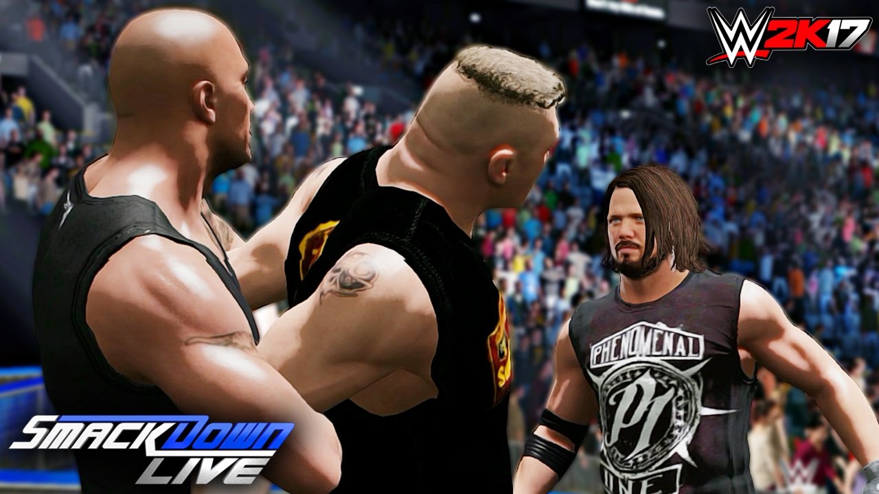 WWE 2K17 Custom Story - Brock Lesnar Calls Out Mysterious Man & New SmackDown Live GM ft. AJ & Rock